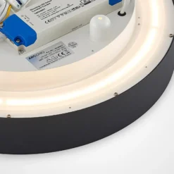 Lámpara LED de techo Arcchio Vanida, negra, Ø 40 cm, arriba/abajo