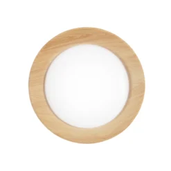 lámpara LED de techo Arka, Ø 40 cm, blanco/aspecto madera, metal, CCT