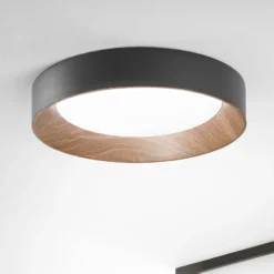 lámpara LED de techo Arka, Ø 50 cm, negro, metal, CCT
