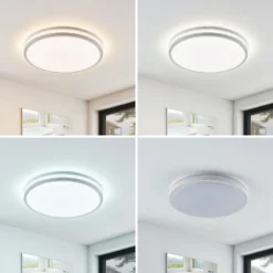 Lámpara LED de techo Arnim, blanca, plástico, Ø 49cm, IP44