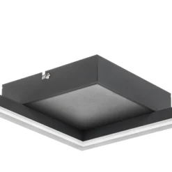 Lámpara LED de techo Bard, 42x42 cm, antracita