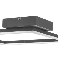 Lámpara LED de techo Bard, 42x42 cm, antracita