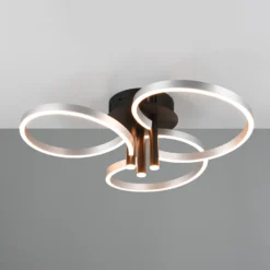 Lámpara LED de techo Caruso, aluminio/negro, Ø 66 cm, metal CCT atenuable