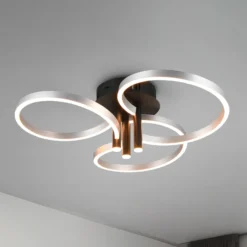 Lámpara LED de techo Caruso, aluminio/negro, Ø 66 cm, metal CCT atenuable