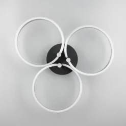 Lámpara LED de techo Caruso, aluminio/negro, Ø 66 cm, metal CCT atenuable