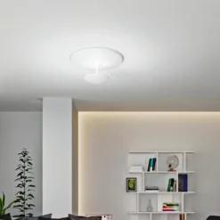 Lámpara LED de techo Conrad, blanca, Ø 50 cm, metal, atenuable