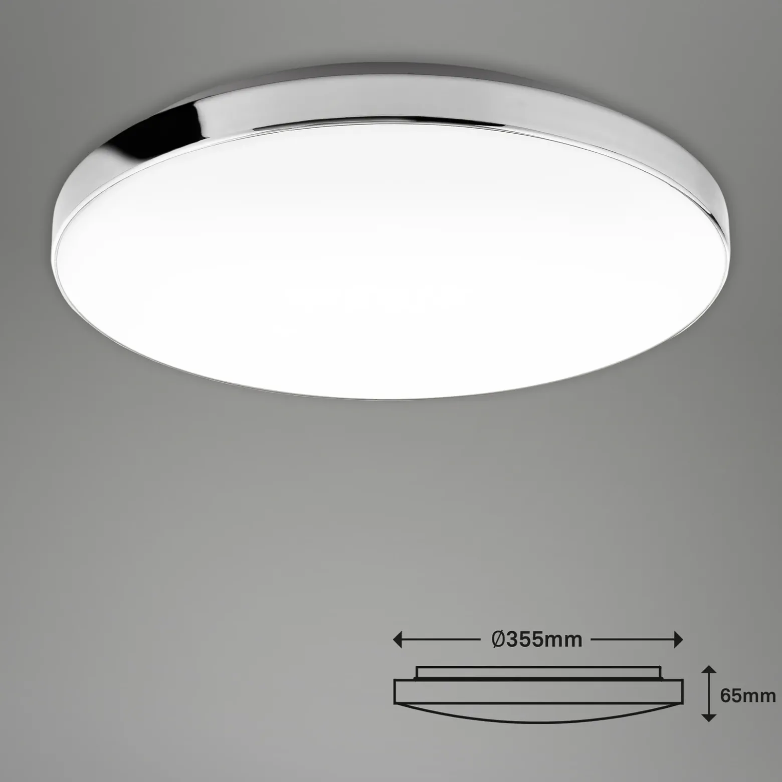 Lámpara LED de techo 3351216 cromada/blanca, Ø 35,5 cm, 4000 K, IP44