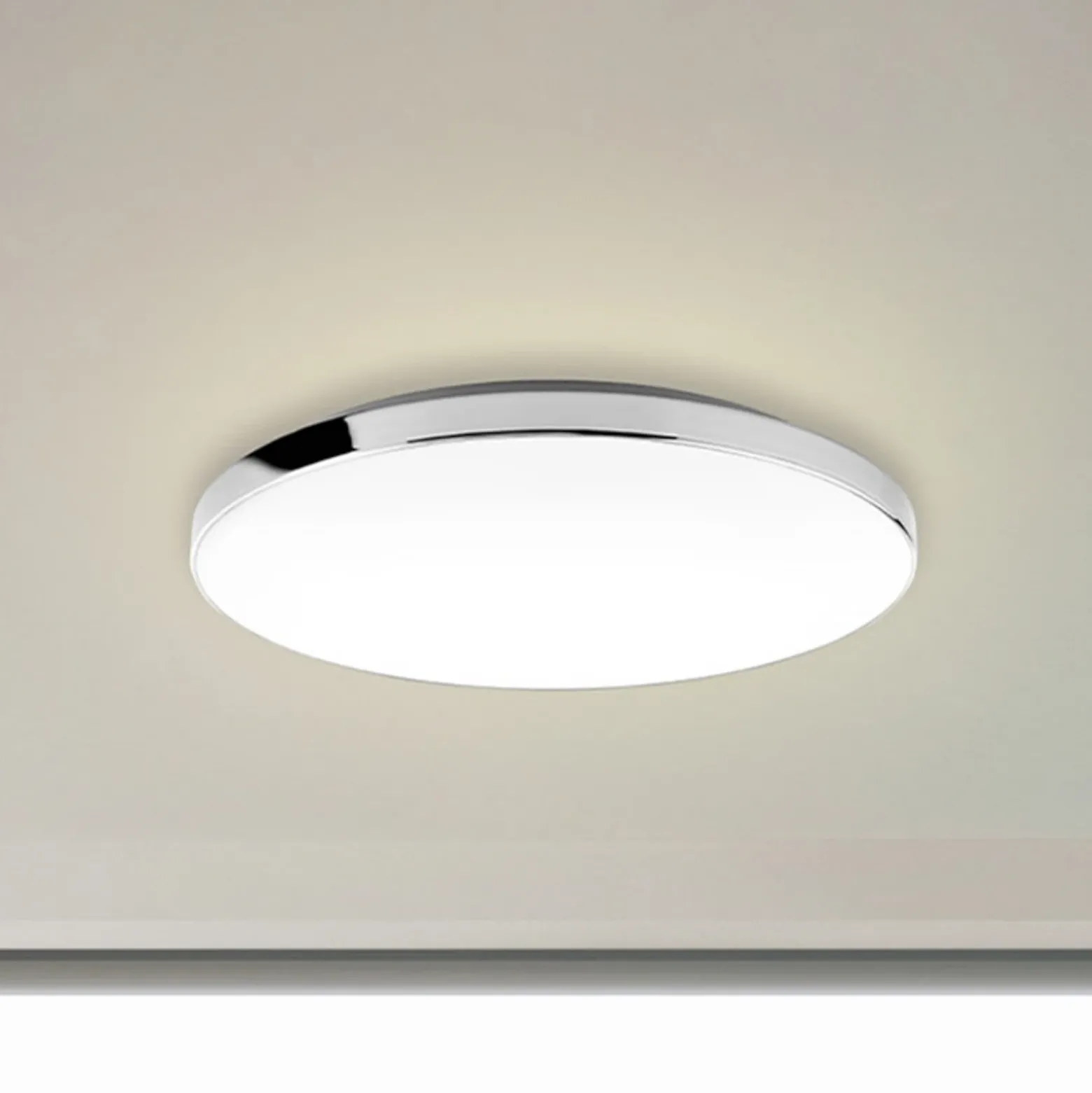 Lámpara LED de techo 3351216 cromada/blanca, Ø 35,5 cm, 4000 K, IP44
