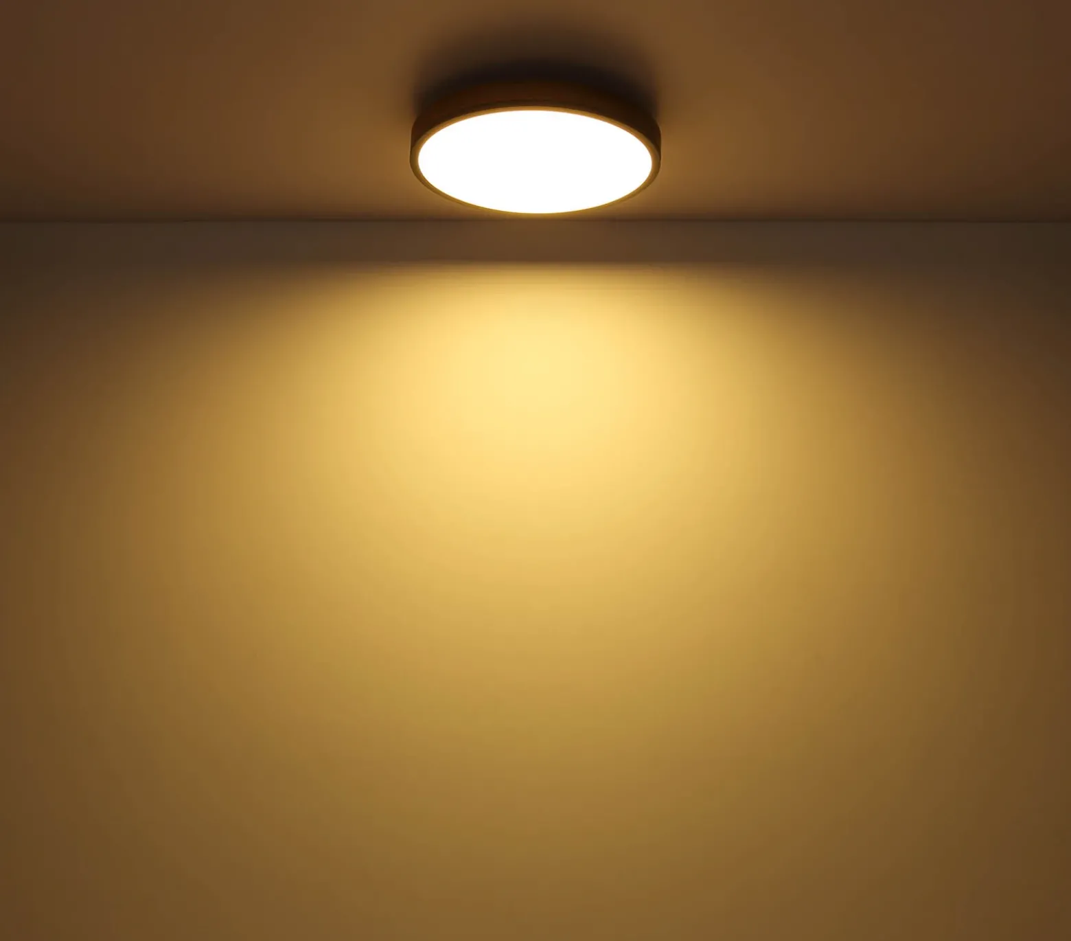 Lámpara LED de techo Doro, Ø 45 cm, grafito oscuro/madera, madera, 830