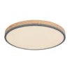 Lámpara LED de techo Doro, Ø 60 cm, grafito oscuro/madera, madera, CCT