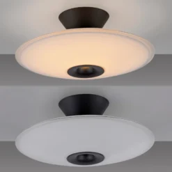Lámpara LED de techo Elipsa de Paul Neuhaus, blanco/negro, Ø 35 cm