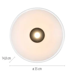 Lámpara LED de techo Elipsa de Paul Neuhaus, blanco/negro, Ø 35 cm