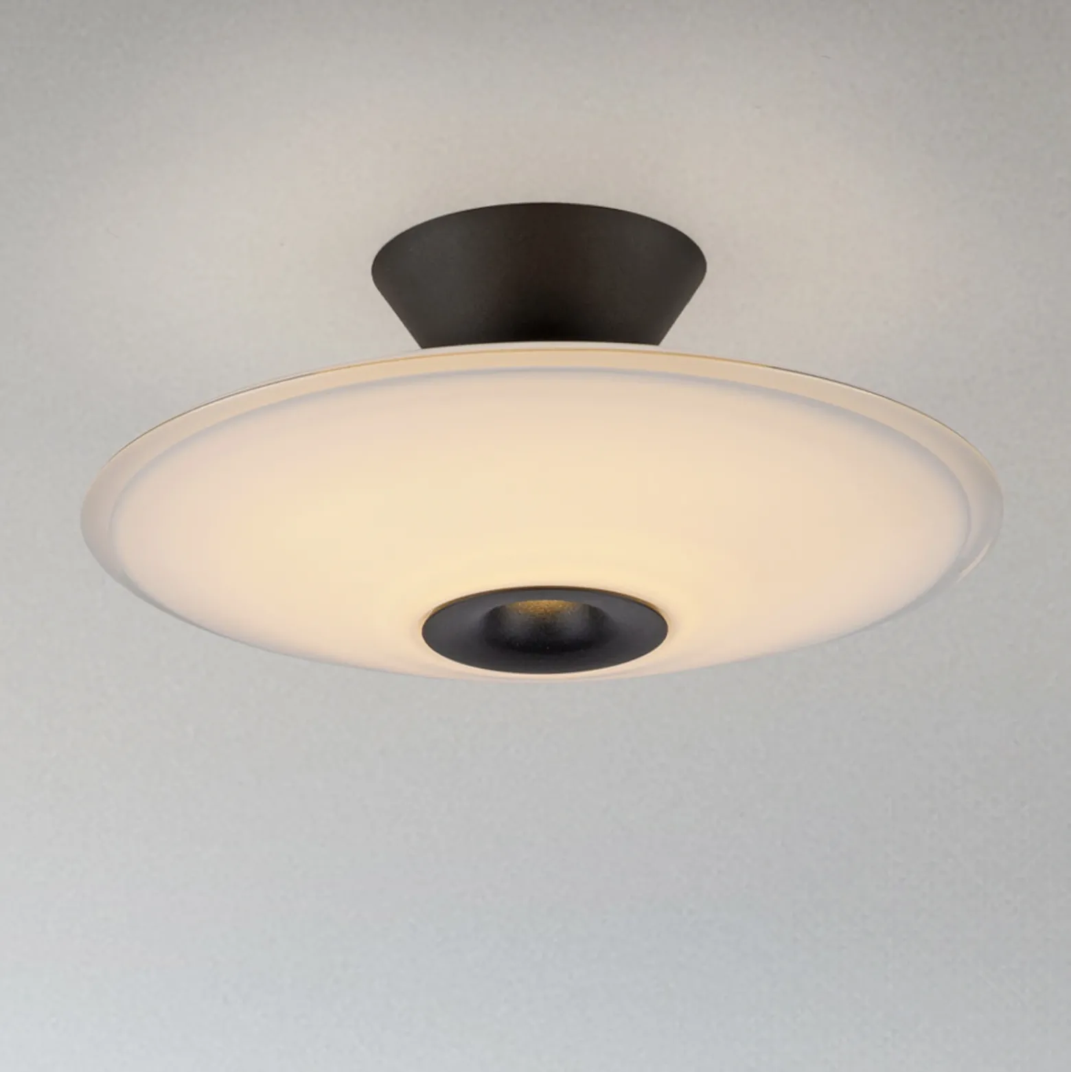 Lámpara LED de techo Elipsa de Paul Neuhaus, blanco/negro, Ø 35 cm