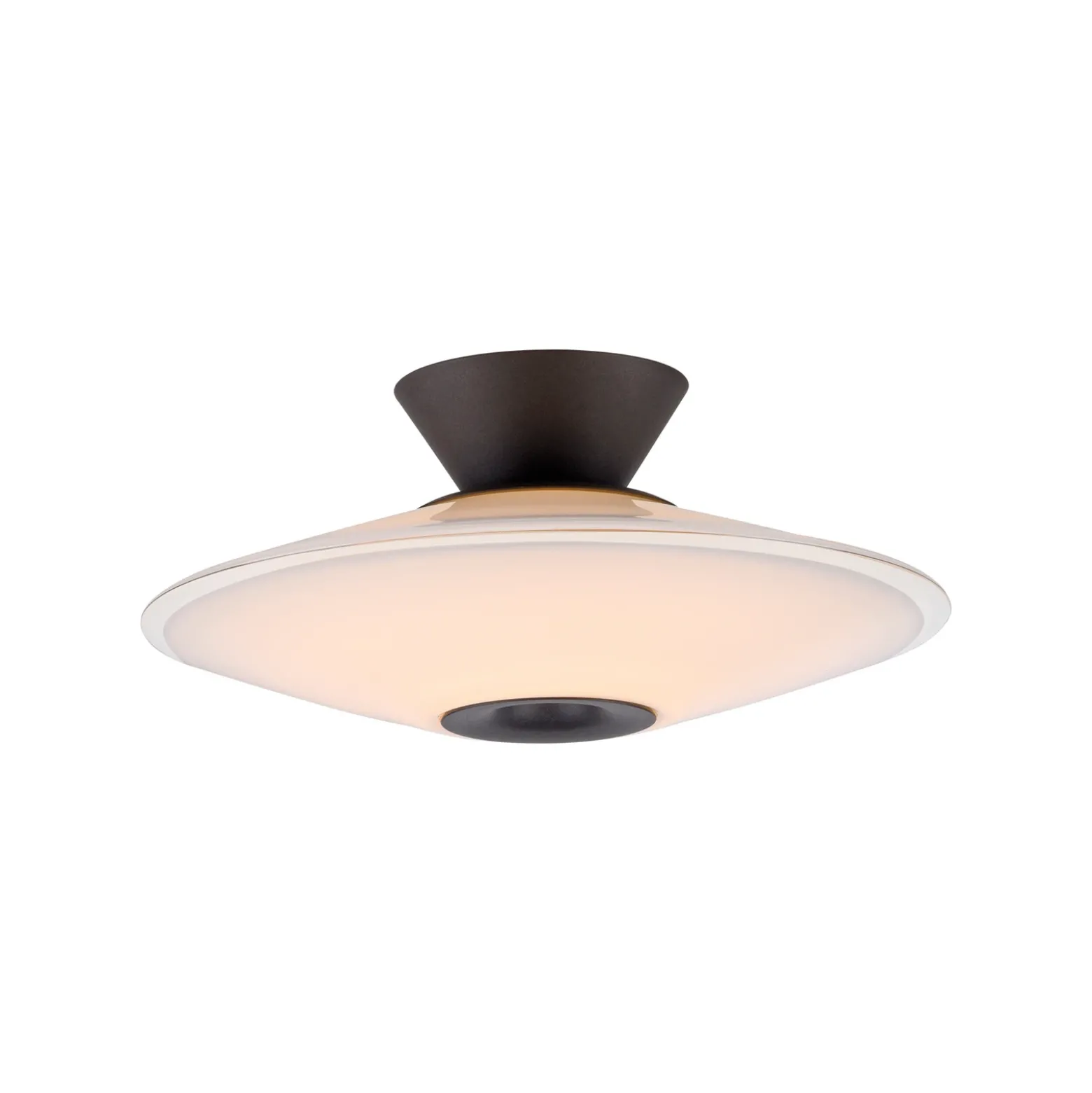 Lámpara LED de techo Elipsa de Paul Neuhaus, blanco/negro, Ø 35 cm
