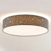 Lámpara LED de techo Ellamina de Lindby, Ø 60 cm, antracita, textil