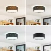 Lámpara LED de techo Ellamina de Lindby, 40 cm, negra, textil