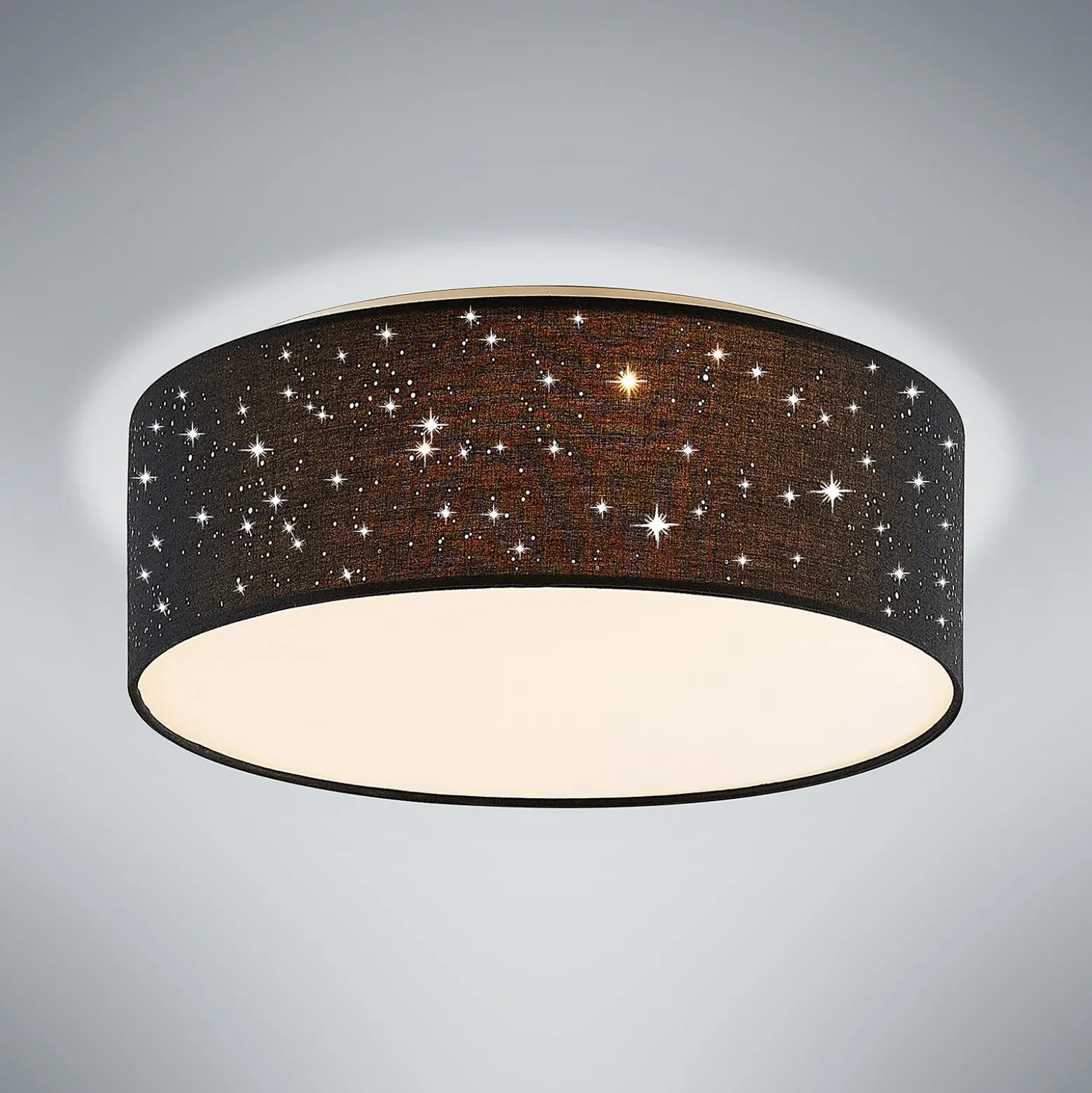 Lámpara LED de techo Ellamina de Lindby, 40 cm, negra, textil