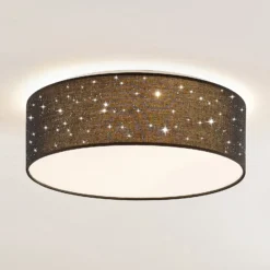 Lámpara LED de techo Ellamina de Lindby, 40 cm, negra, textil
