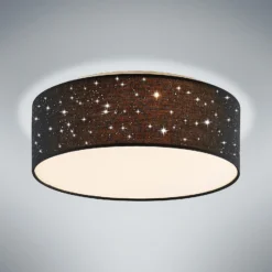 Lámpara LED de techo Ellamina de Lindby, 40 cm, negra, textil