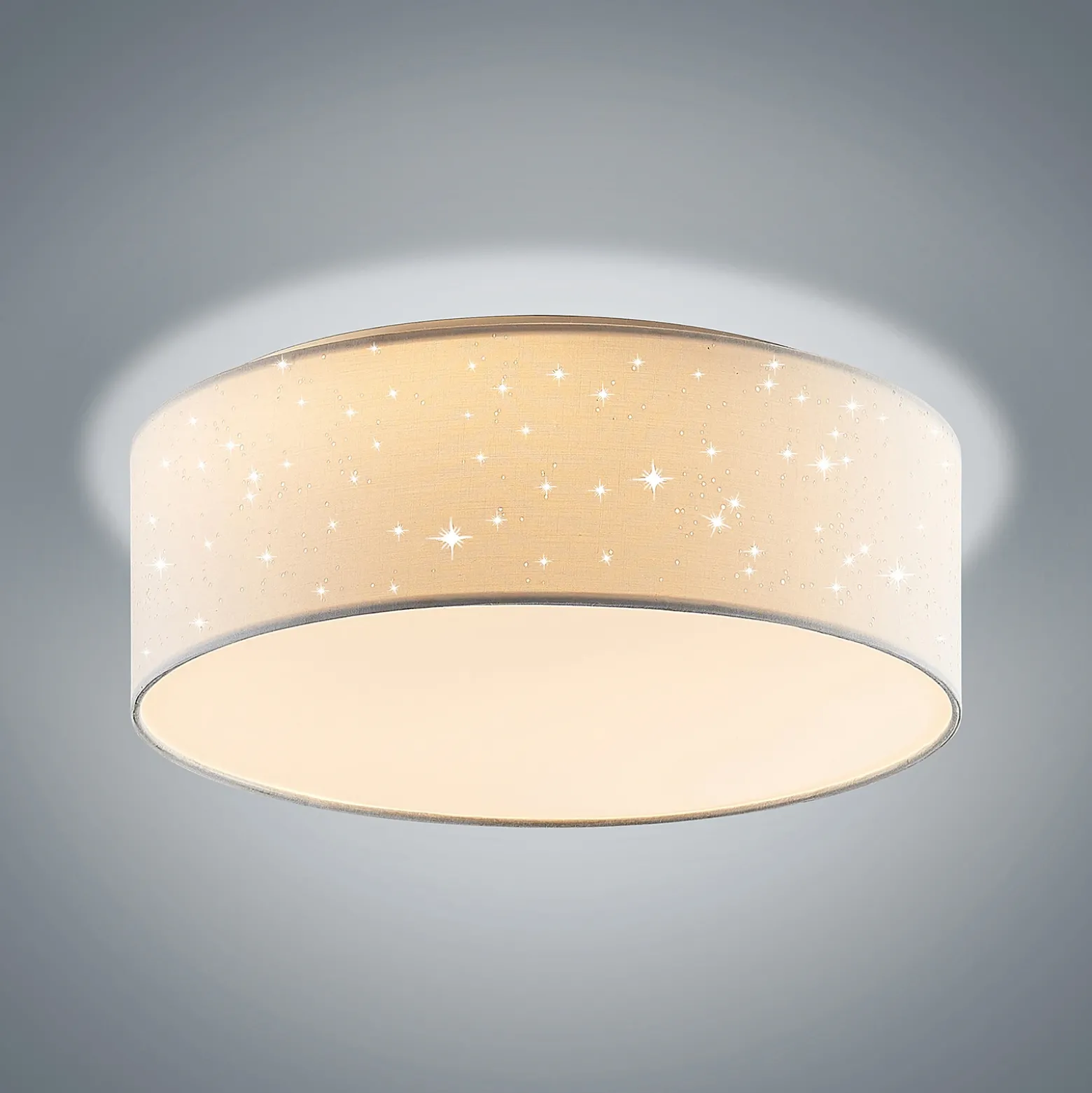 Lámpara LED de techo Ellamina de Lindby, 40 cm, blanca, textil