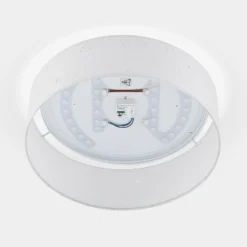 Lámpara LED de techo Ellamina de Lindby, 40 cm, blanca, textil