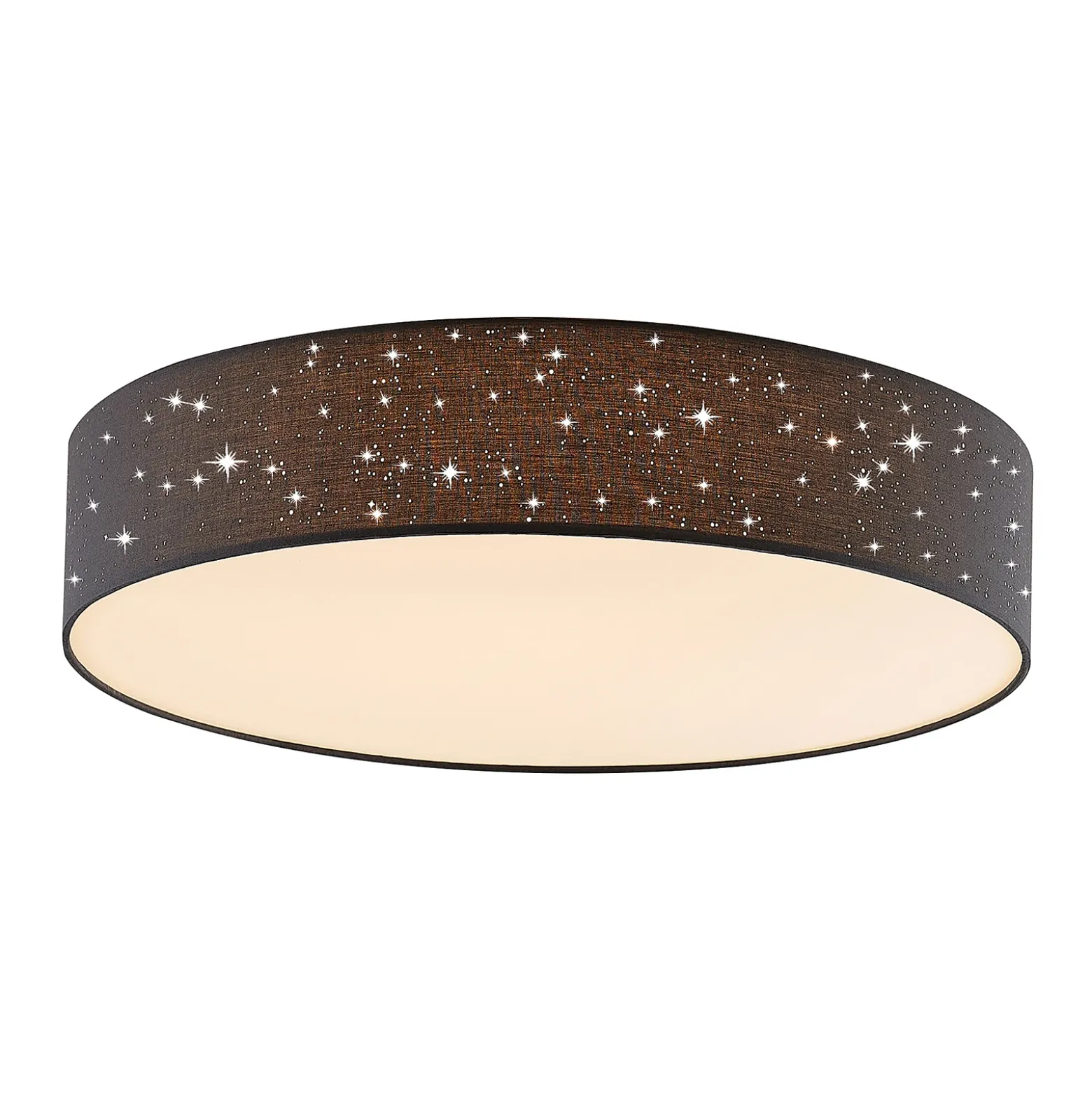 Lámpara LED de techo Ellamina de Lindby, Ø 60 cm, antracita, textil