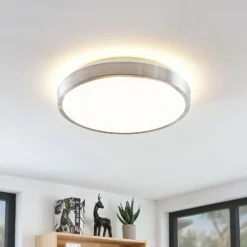 Lámpara LED de techo Emelie de Lindby, Ø 42 cm, color aluminio, metal