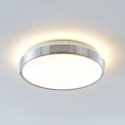 Lámpara LED de techo Emelie de Lindby, Ø 27 cm, color aluminio, metal