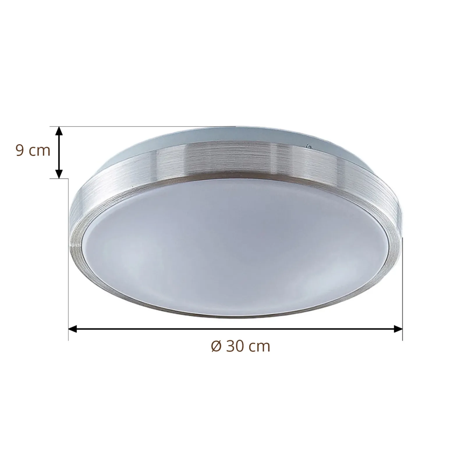 Lámpara LED de techo Emelie de Lindby, Ø 27 cm, color aluminio, metal