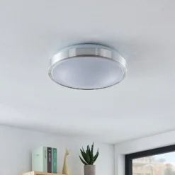 Lámpara LED de techo Emelie de Lindby, Ø 27 cm, color aluminio, metal