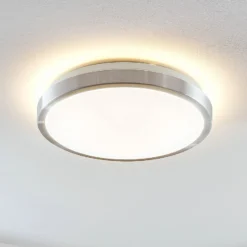 Lámpara LED de techo Emelie de Lindby, Ø 35 cm, color aluminio, metal