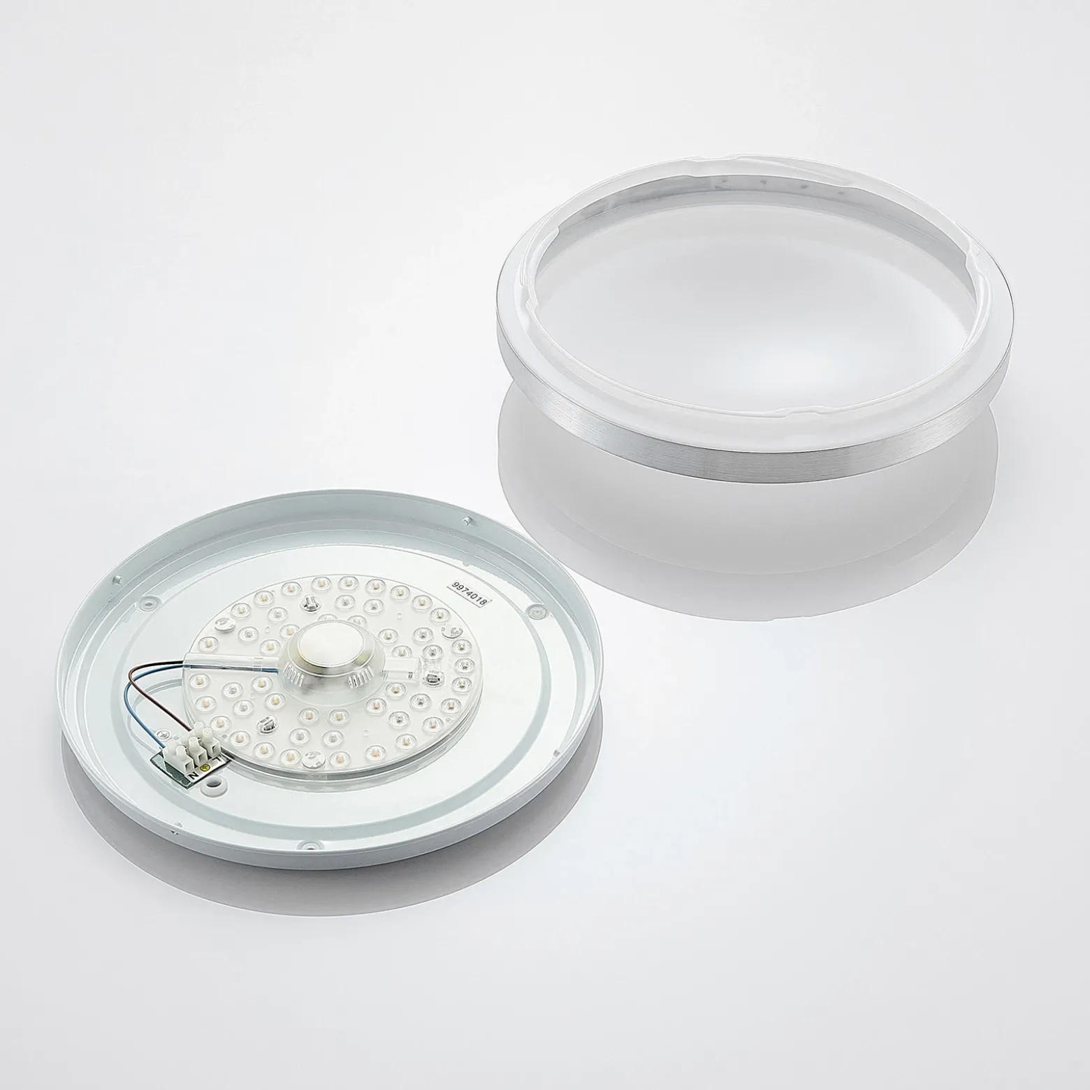Lámpara LED de techo Emelie de Lindby, Ø 35 cm, color aluminio, metal