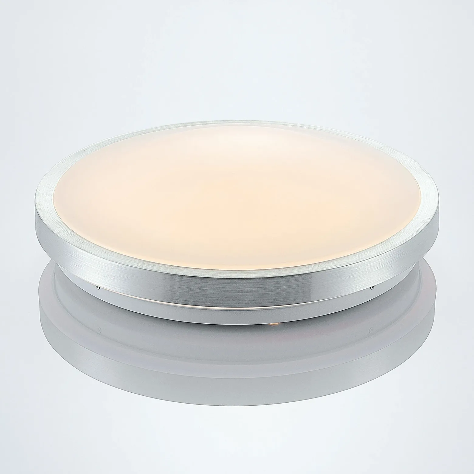Lámpara LED de techo Emelie de Lindby, Ø 35 cm, color aluminio, metal