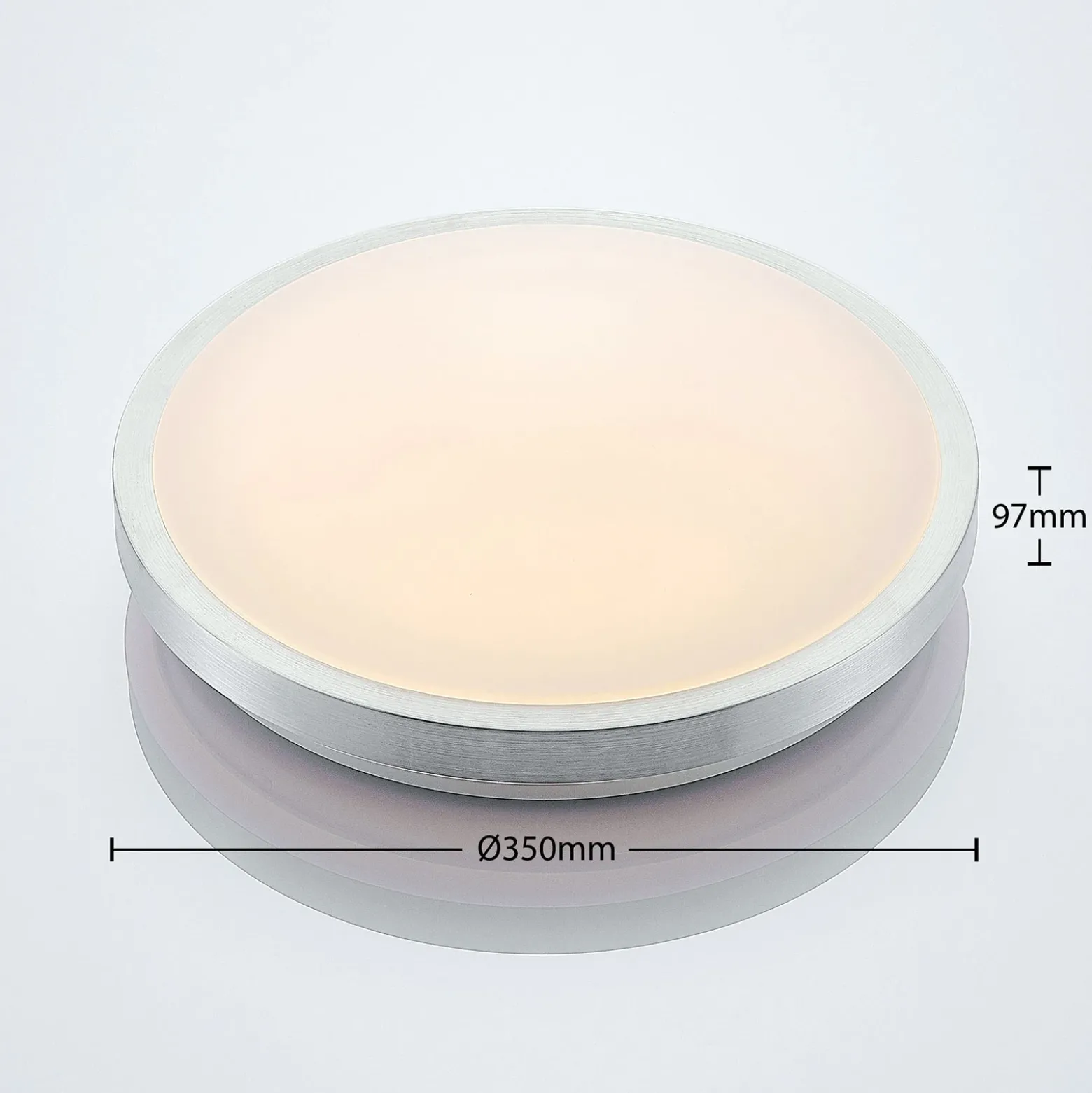 Lámpara LED de techo Emelie de Lindby, Ø 35 cm, color aluminio, metal