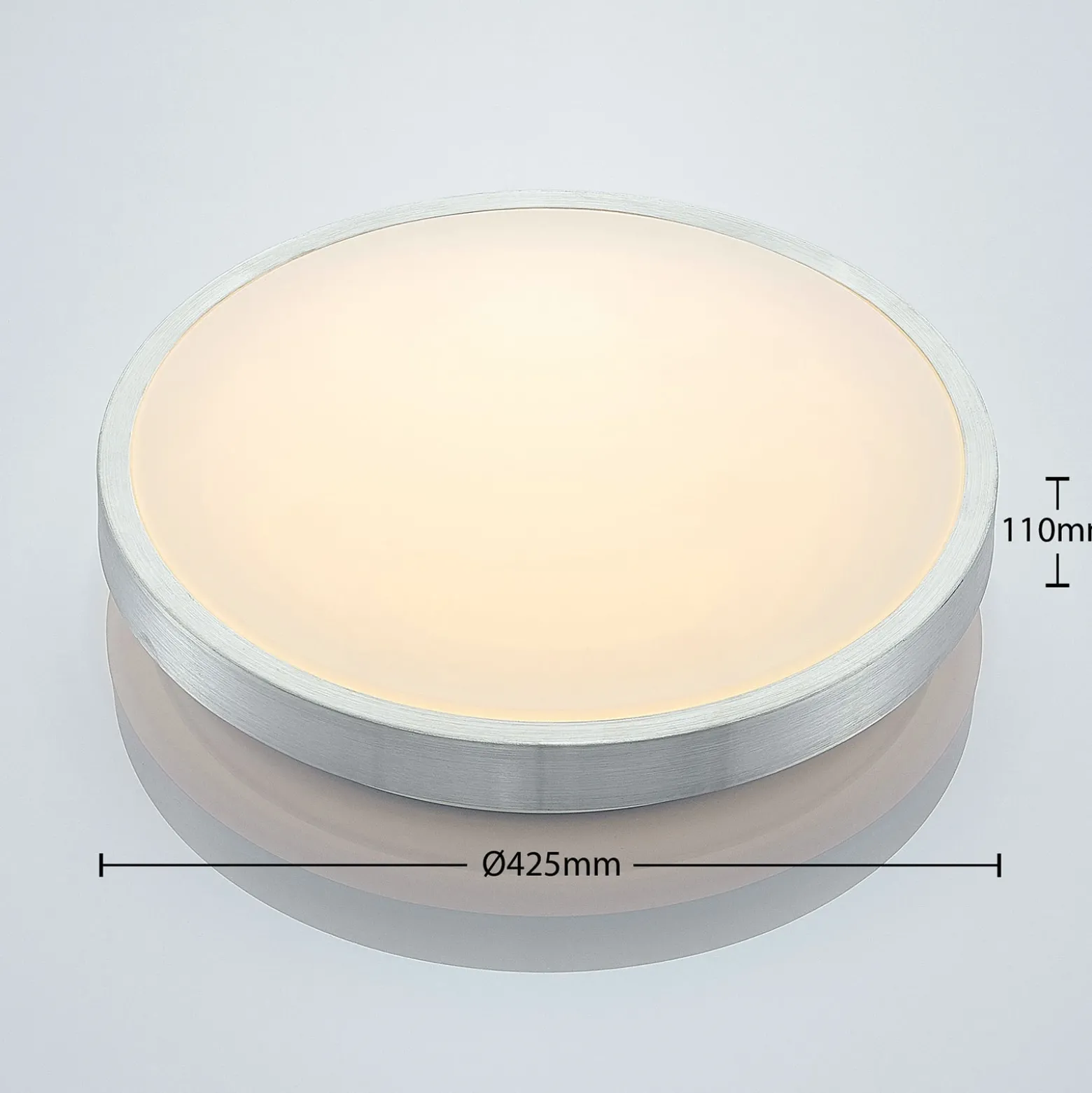 Lámpara LED de techo Emelie de Lindby, Ø 42 cm, color aluminio, metal