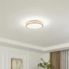 Lámpara LED de techo Emiva de Lindby, Ø 40 cm, madera clara, CCT