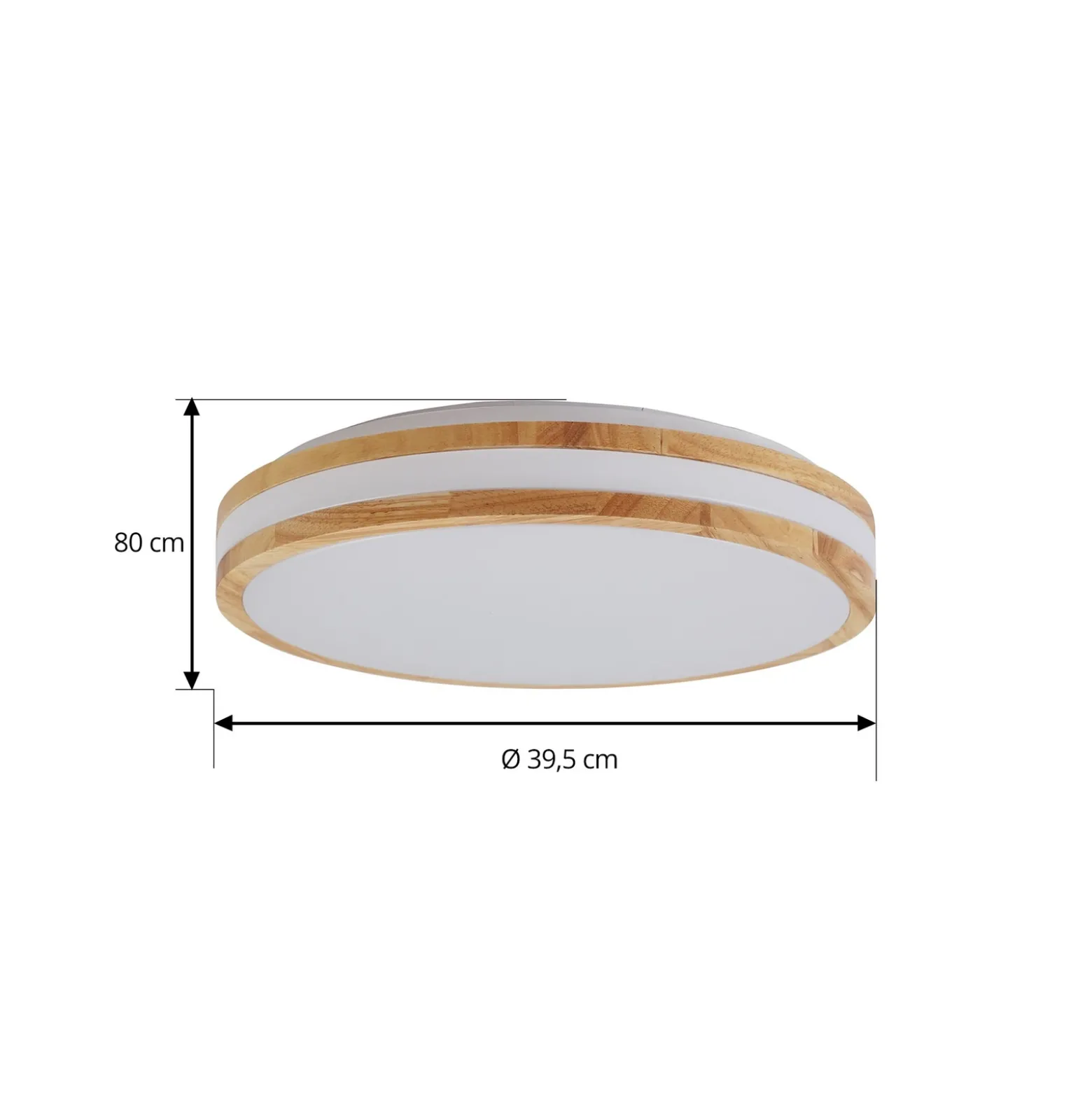 Lámpara LED de techo Emiva de Lindby, Ø 40 cm, madera clara, CCT