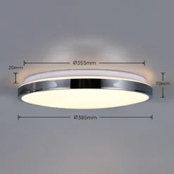 Lámpara LED de techo Fena, color cromo, Ø 38 cm, metal, IP44