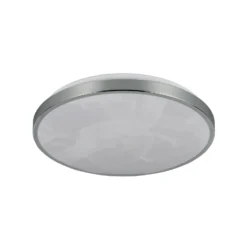 Lámpara LED de techo Fena, color cromo, Ø 38 cm, metal, IP44