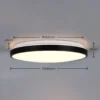 Lámpara LED de techo Fena, negro mate, Ø 38 cm, metal, IP44
