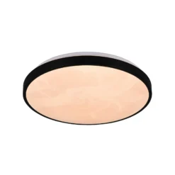 Lámpara LED de techo Fena, negro mate, Ø 38 cm, metal, IP44