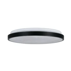 Lámpara LED de techo Fena, negro mate, Ø 38 cm, metal, IP44