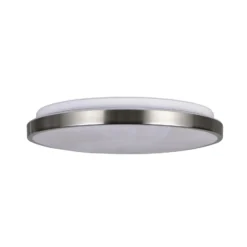 Lámpara LED de techo Fena, níquel mate, Ø 38 cm, metal, IP44