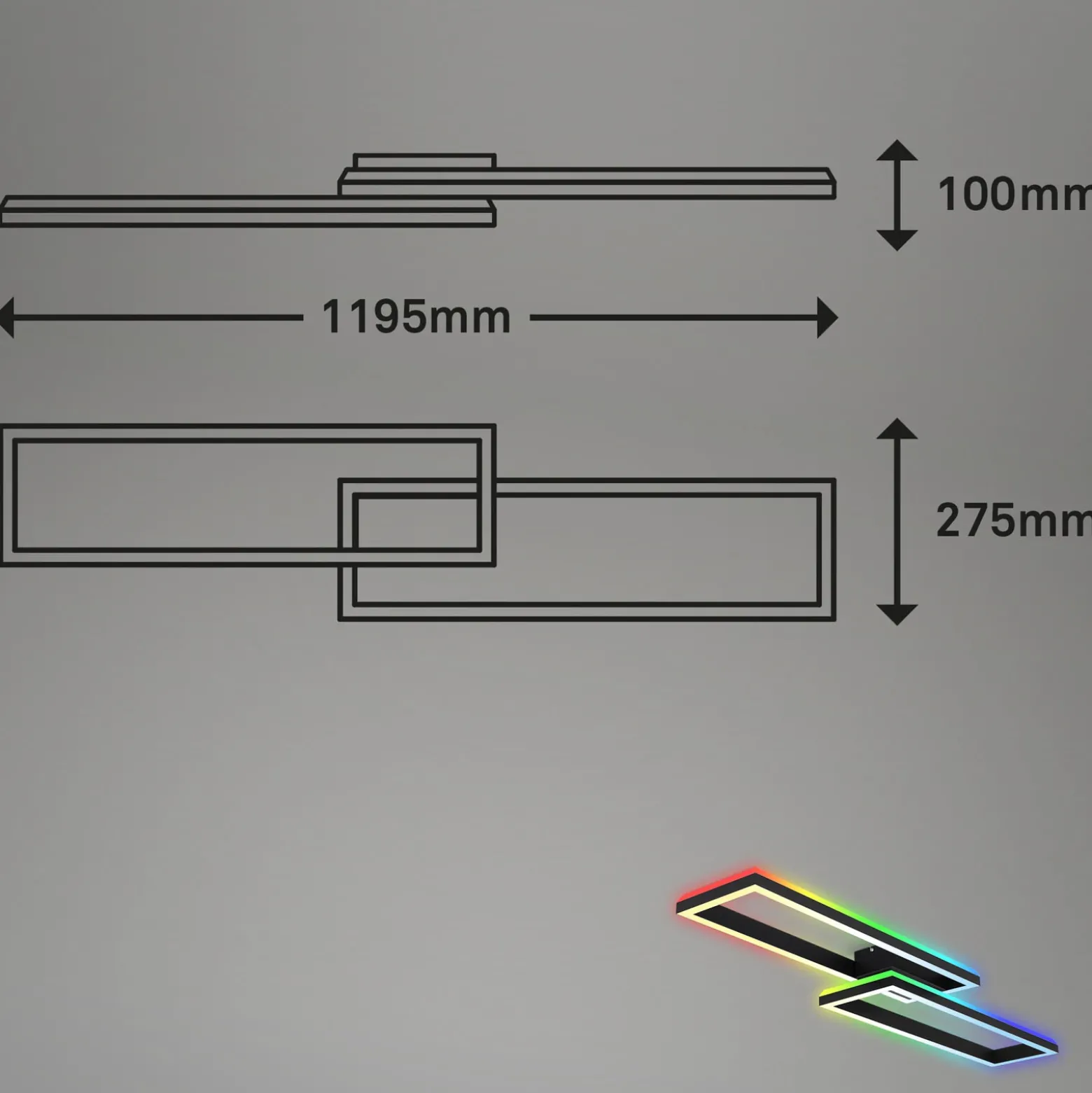 Lámpara LED de techo Frame 2 luces RGBW Backlight 119,5 cm