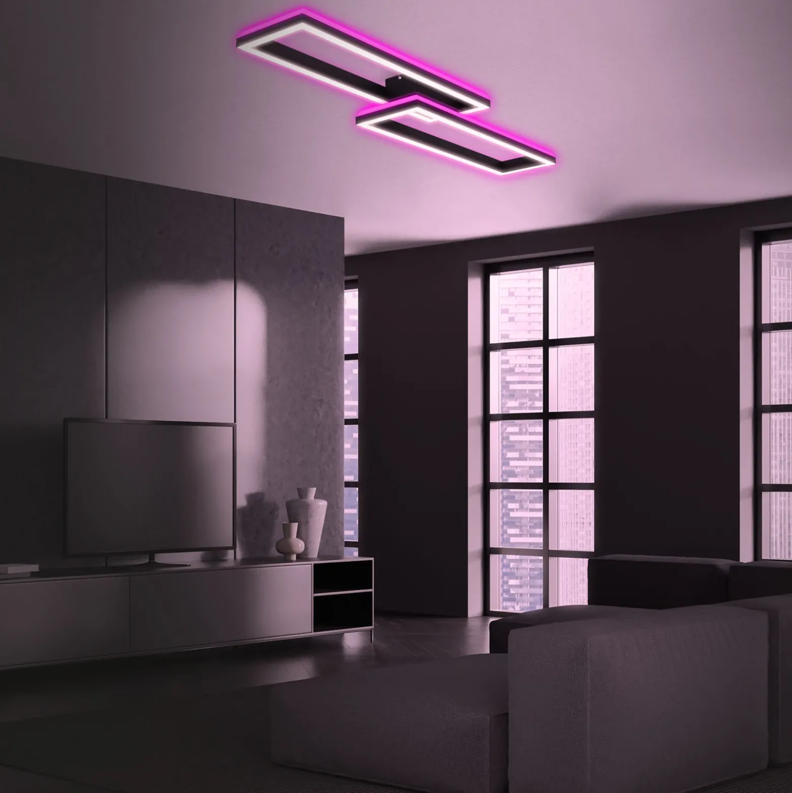 Lámpara LED de techo Frame 2 luces RGBW Backlight 119,5 cm