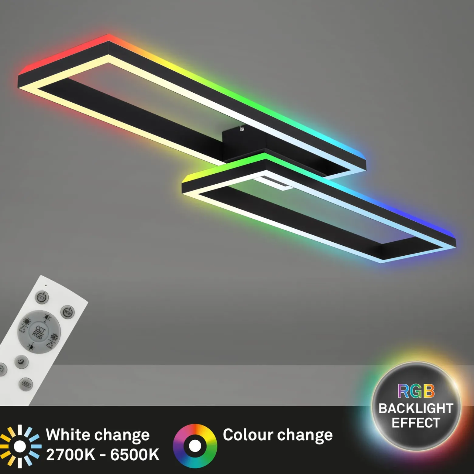 Lámpara LED de techo Frame 2 luces RGBW Backlight 119,5 cm