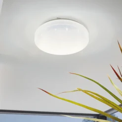 Lámpara LED de techo Frania-S efecto cristal Ø28cm