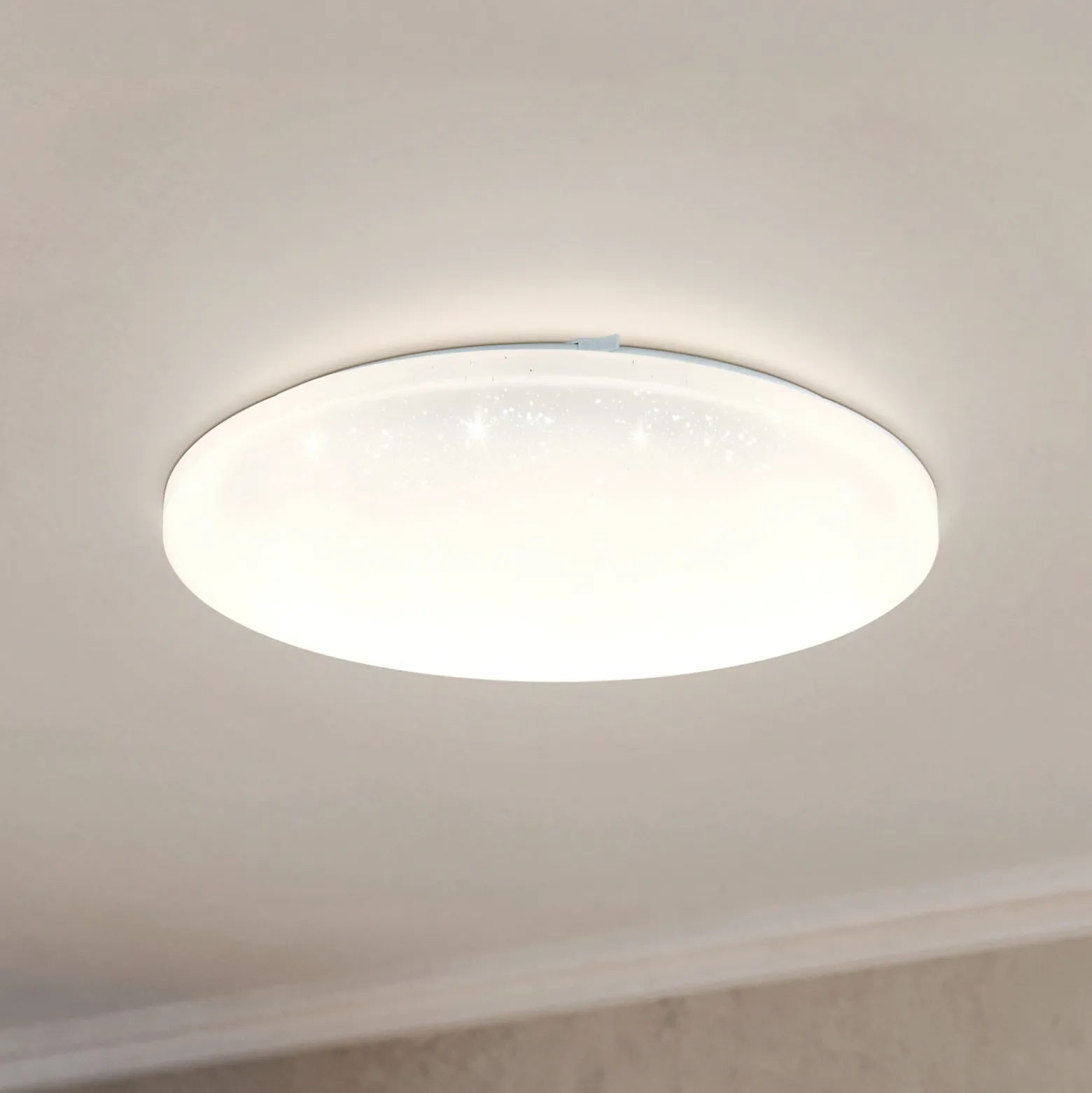 Lámpara LED de techo Frania-S efecto cristal Ø43cm