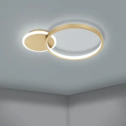 Lámpara LED de techo Gafares, oro, aluminio, 41 cm control remoto CCT