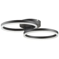 Lámpara LED de techo Giotto, 2 luces, negro